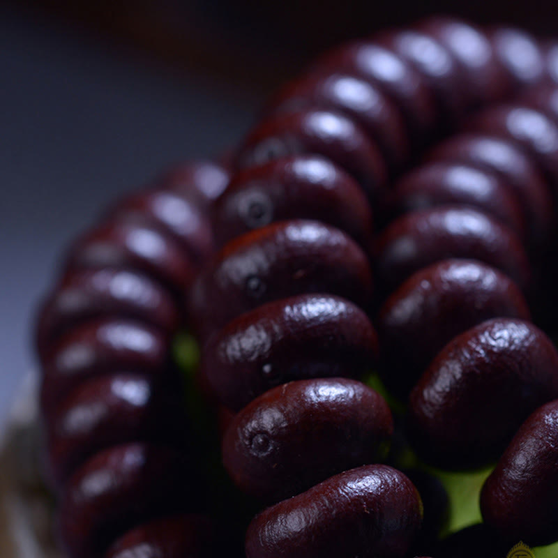 Pulsera de riqueza de semillas de Bodhi púrpura, 108 cuentas de Mala naturales del Tíbet, Buddha Stones