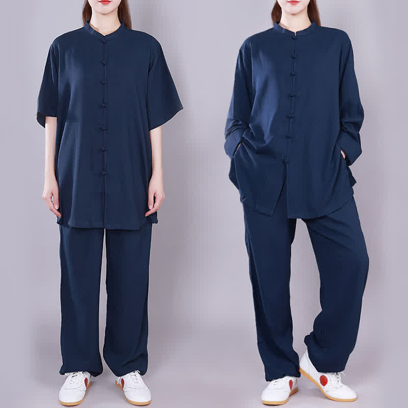 Conjunto de ropa unisex de lino y algodón con Buddha Stones, tai chi, qigong, oración, práctica espiritual zen - image 21