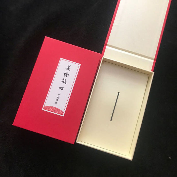 Peine calmante de conejo lindo conejito de sándalo rojo de hoja pequeña con caja de regalo