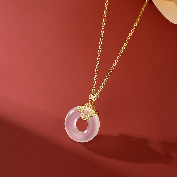 Colgante positivo del collar de la hebilla de la paz de la moneda de la calcedonia de la plata esterlina 925 - image 3