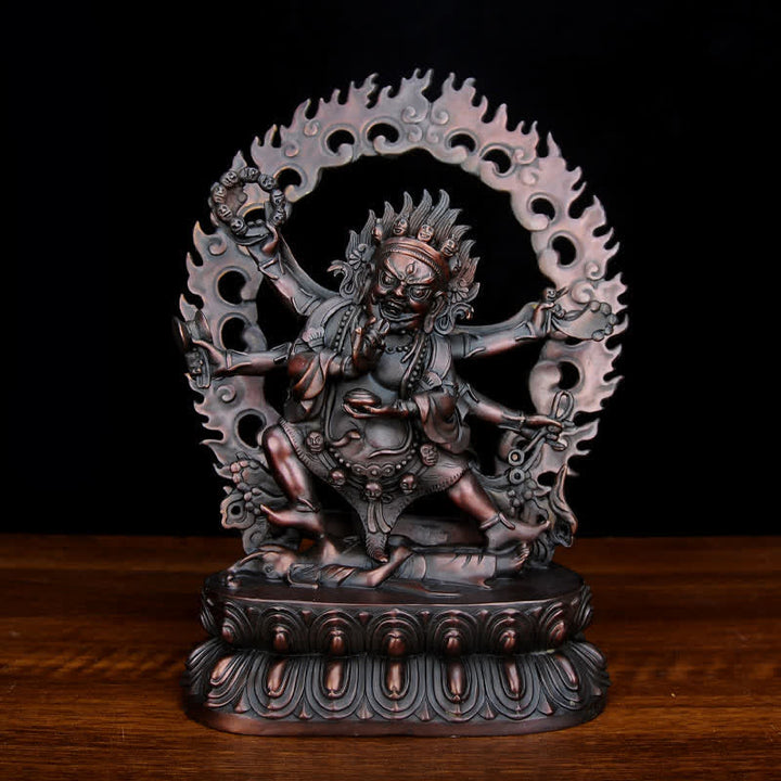 Estatuilla de Bodhisattva Mahakala del Tíbet, decoración de estatua de cobre de compasión - Púrpura - image 3