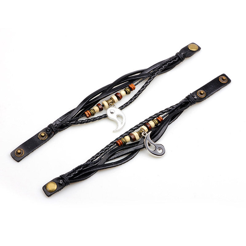 Pulsera de equilibrio de pareja con colgante Yin Yang