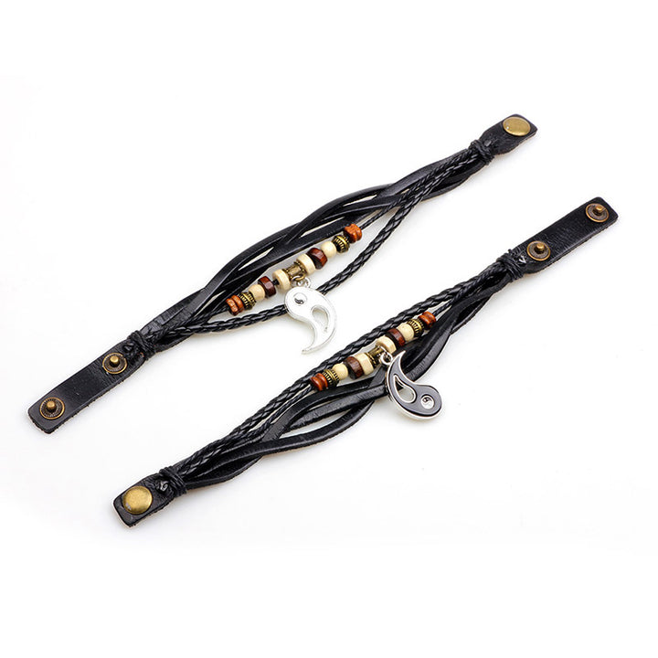 Pulsera de equilibrio de pareja con colgante Yin Yang