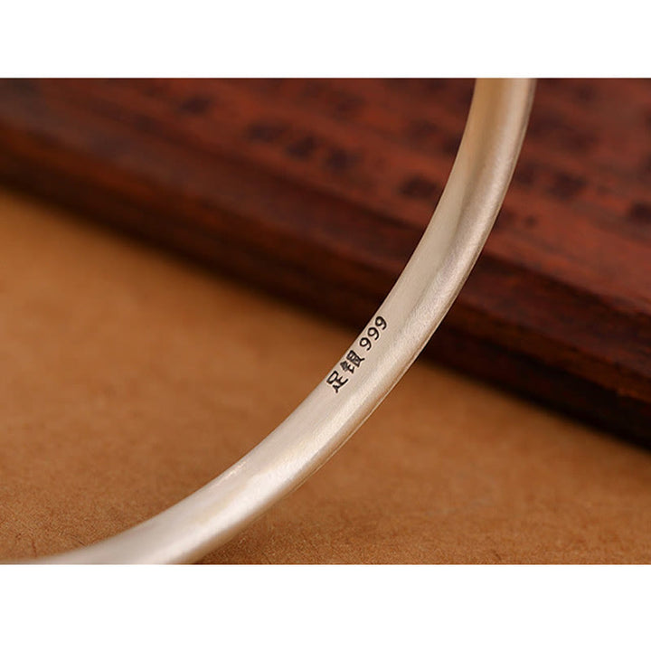 Brazalete de pulsera de la suerte con diseño de nubes propicias de plata de ley 999 vintage con Buddha Stones - image 6