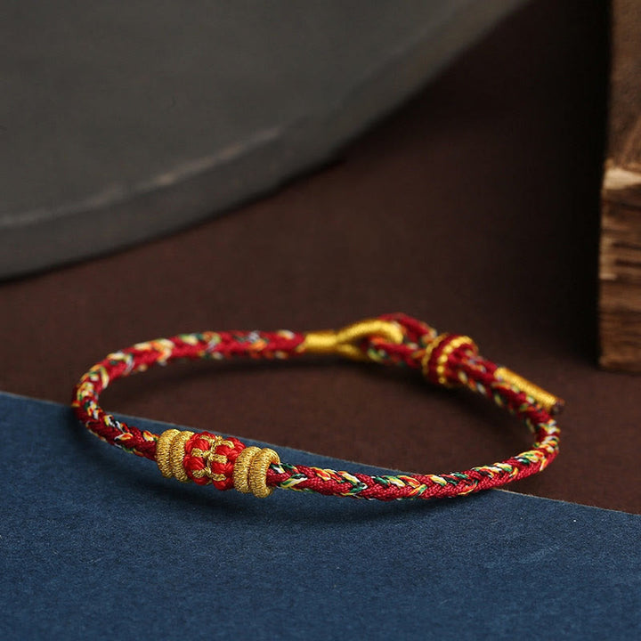 Pulsera trenzada de la suerte con nudo King Kong y cuerda colorida hecha a mano con Buddha Stones - image 4