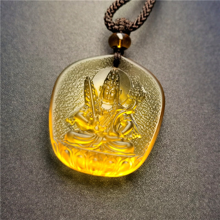 Buddha Stones Zodíaco Chino Buda Natal Bendición Liuli Cristal Compasión Collar Colgante - Bodhisattva Buey/Tigre-Vacío - image 7