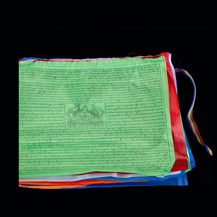 Bandera de oración tibetana de 5 colores con bendición de caballo de viento al aire libre, 20 unidades