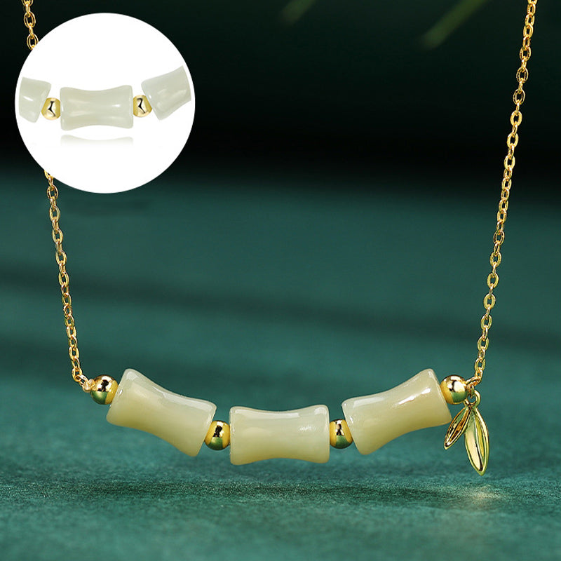 Pulsera con colgante de plata de ley 925 con Buddha Stones , jade hetiano, bambú Fu, personaje de prosperidad