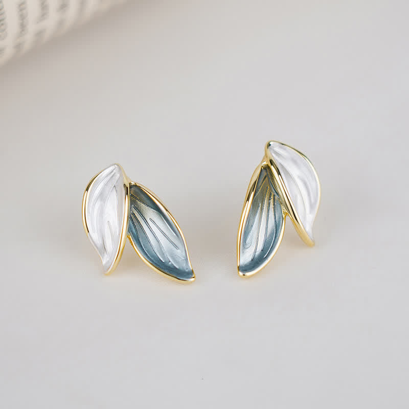 Aretes de la suerte con diseño de hojas