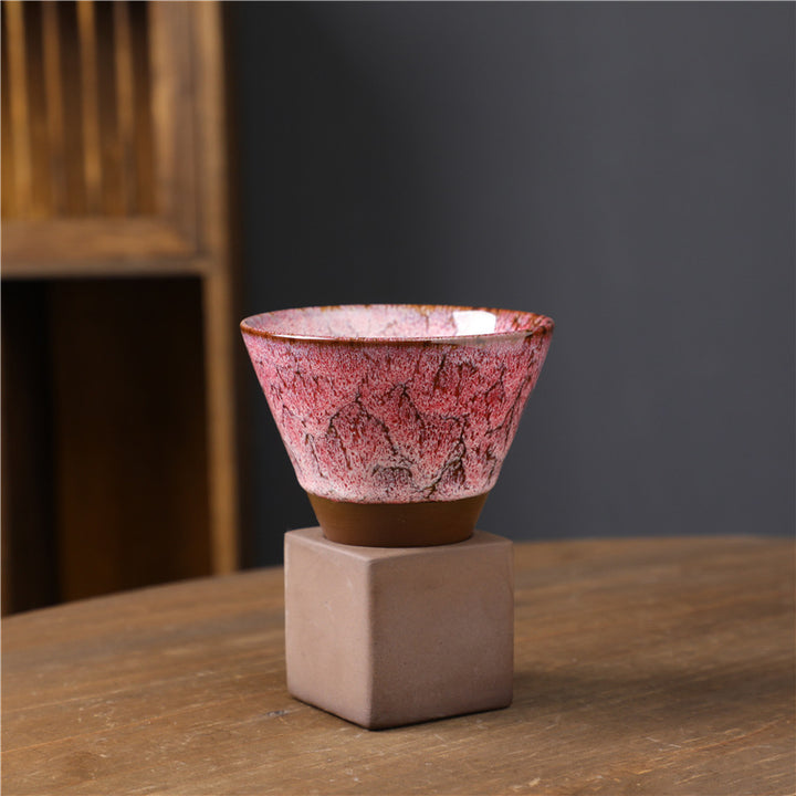 Taza de café de cerámica con cambio de horno Retro Buddha Stones, taza de café expreso con Base de 200ml