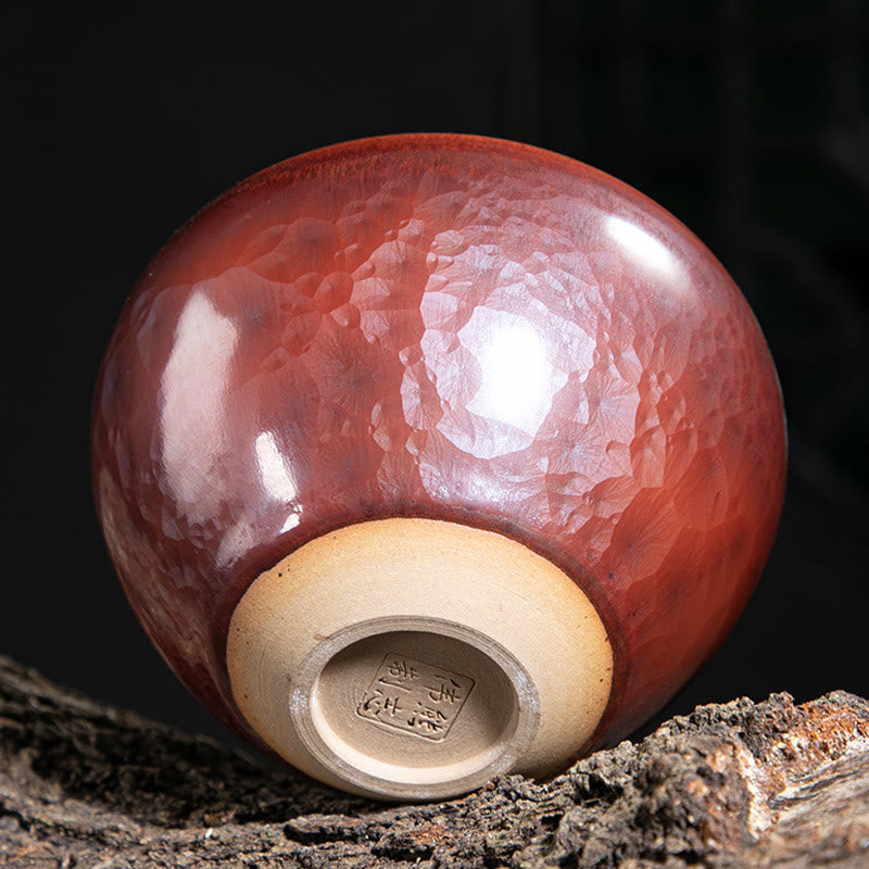 Taza de té de cerámica con diseño de loto Jianzhan chino hecho a mano con Buddha Stones , taza de té de Kung Fu