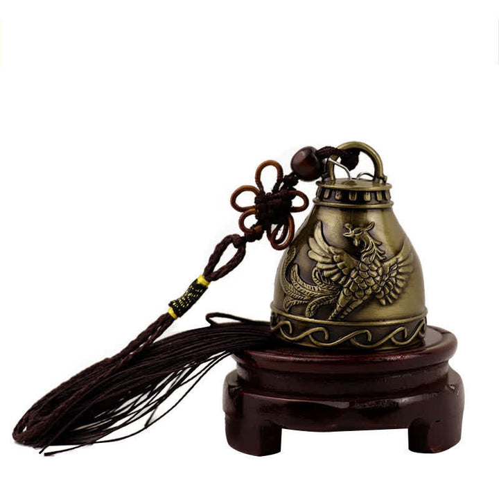 Feng Shui Buda Koi pez Fénix carillón de viento campana suerte decoración colgante de pared - Fénix - image 3