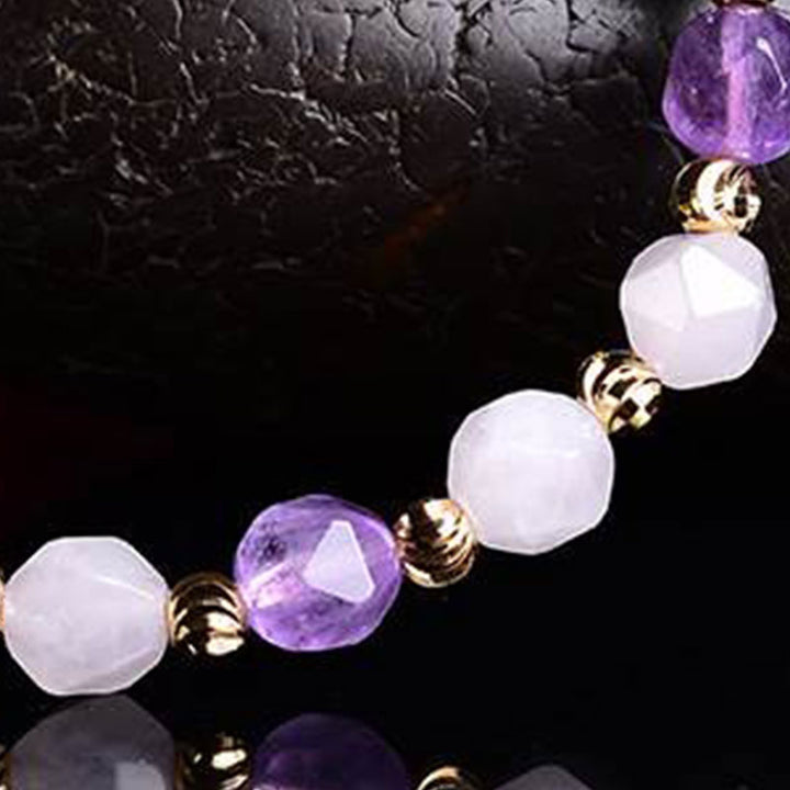 Pulsera con dijes de Pixiu de la fortuna de amatista natural