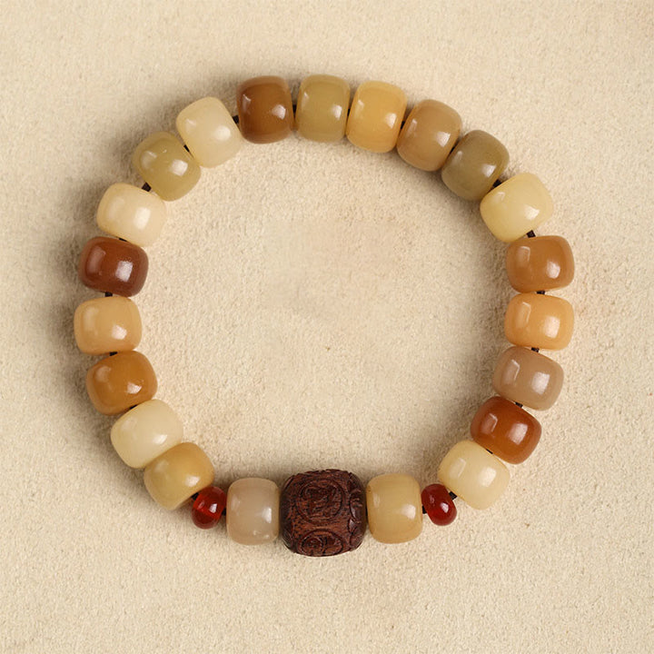 Buddha Stones Semilla Bodhi Natural El Señor del Bosque Cadáver Om Mani Padme Hum Pulsera de Sabiduría