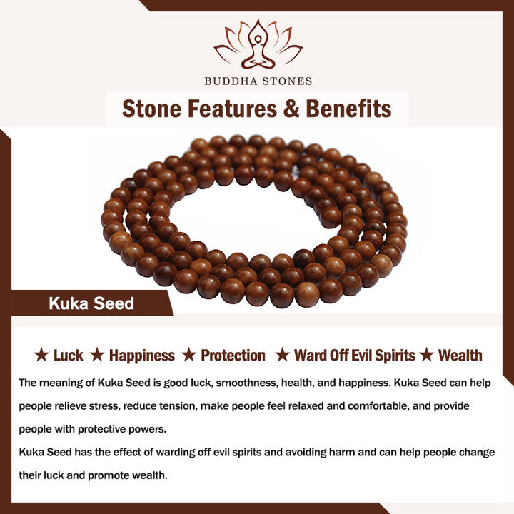 Pulsera de protección de la suerte con semillas de kuka y Buddha Stones - image 6