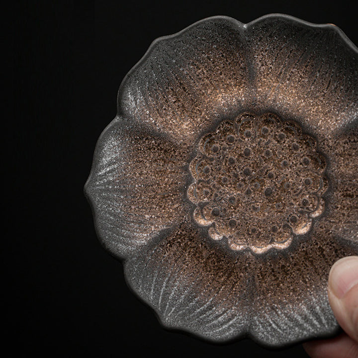 Tapete para Taza de cerámica con diseño de flor de loto Vintage , Buddha Stones, posavasos para taza de té, tapete para té de Kung Fu