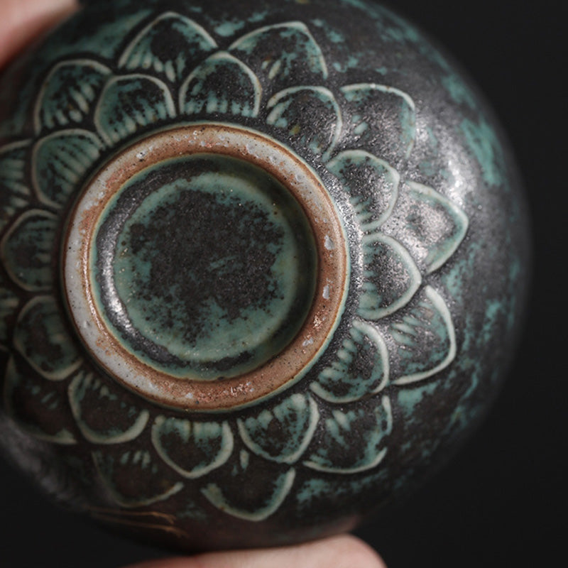 Taza de té de cerámica con grulla auspiciosa de Buddha Stones , tazón de taza de té de Kung Fu