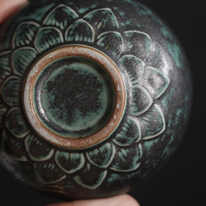 Taza de té de cerámica con grulla auspiciosa de Buddha Stones , tazón de taza de té de Kung Fu