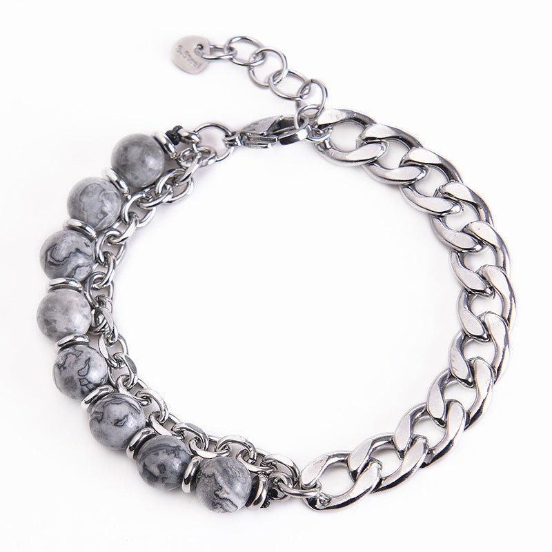 Pulsera resistente con Buddha Stones, ojo de tigre, jaspe Picasso, piedra esmerilada