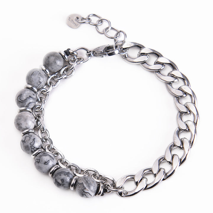 Pulsera resistente con Buddha Stones, ojo de tigre, jaspe Picasso, piedra esmerilada