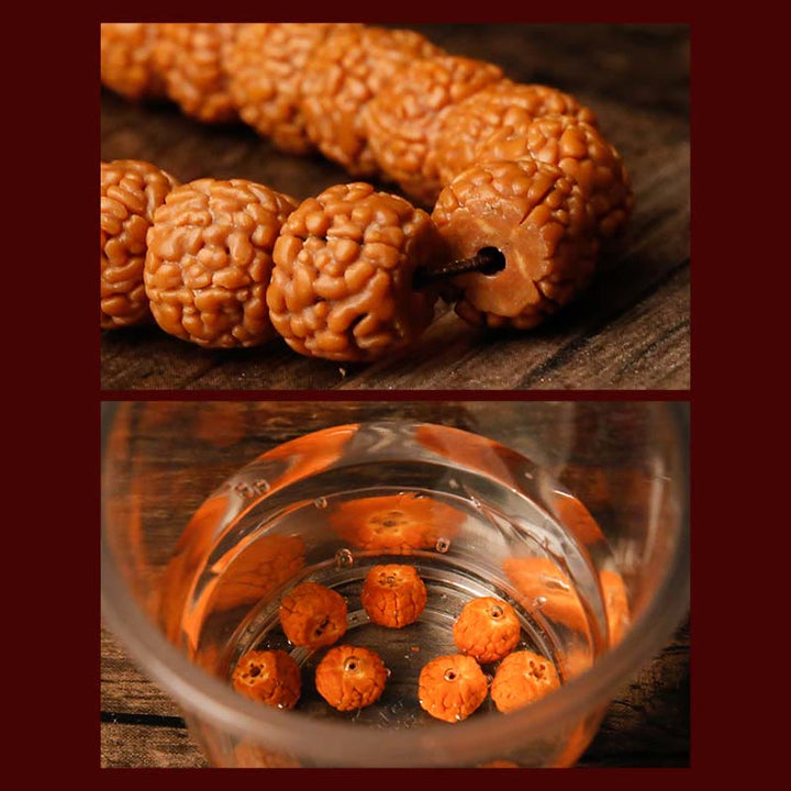Tíbet 108 Mala cuentas Rudraksha Bodhi semilla zodiaco chino Buda Natal pulsera con dijes de riqueza