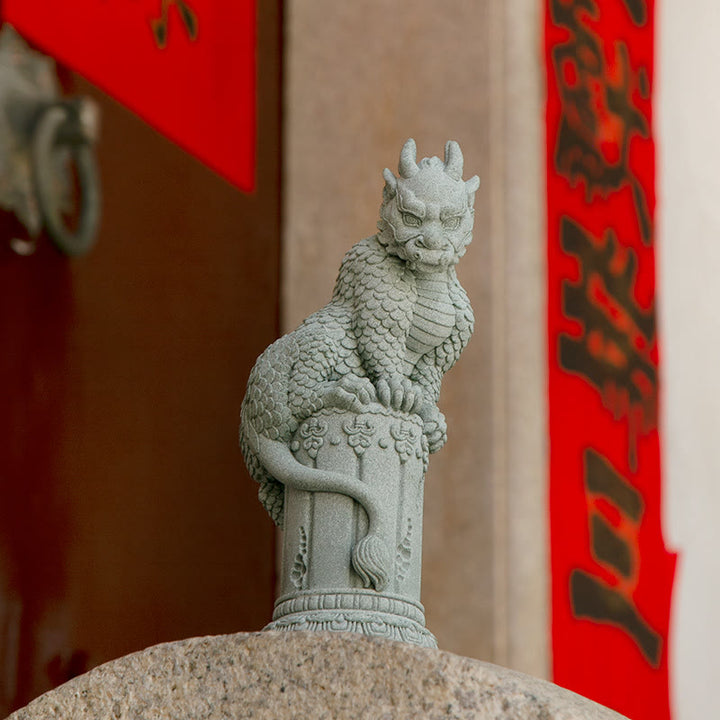 Buddha Stones Feng Shui, dragón sentado de pie, éxito, suerte, decoración del hogar - Dragón de pie 12*27*10 cm - image 3