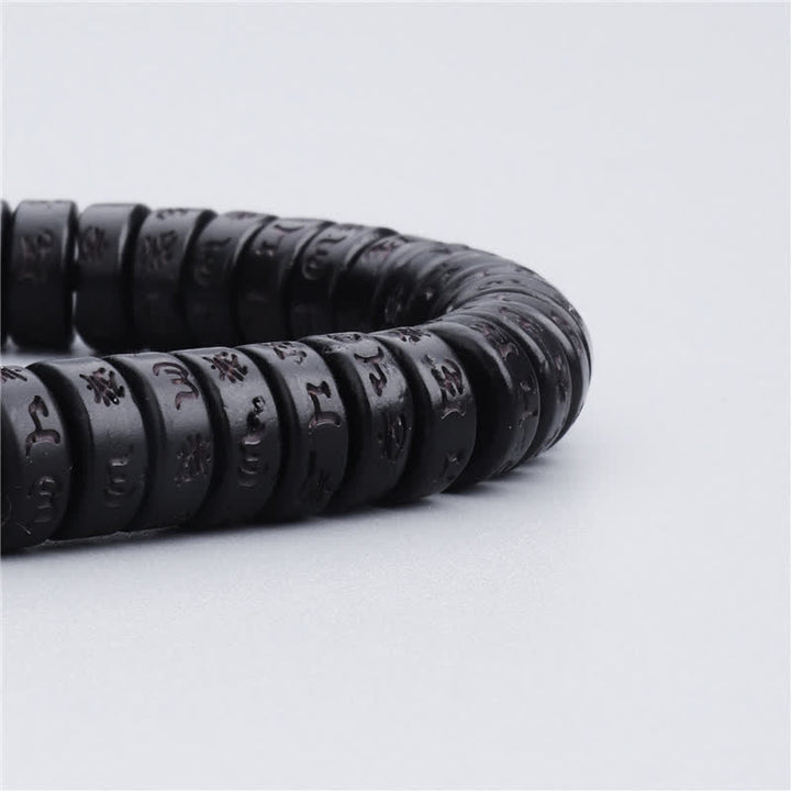 Buddha Stones cuentas de concha de coco tibetanas grabadas Om Mani Padme Hum Mantra pulsera de felicidad - image 5