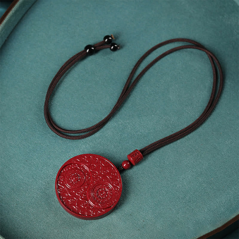 Buddha Stones cinabrio Yin Yang mantener alejados los espíritus malignos collar colgante - image 3