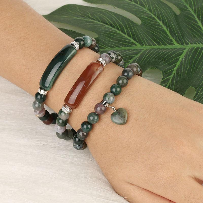 Pulsera de cuentas curativas de corazón de amor de cuarzo natural con Buddha Stones