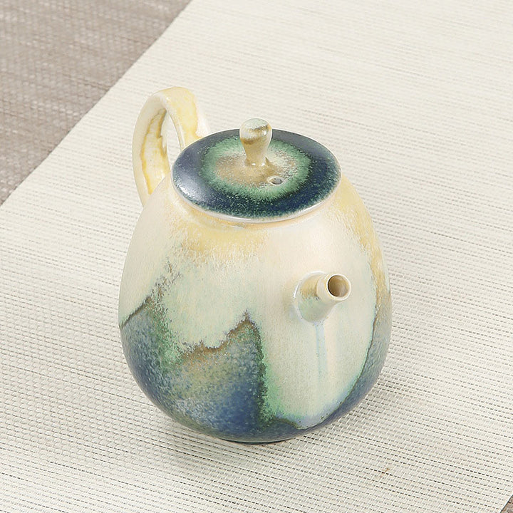 Tetera de kungfú de cerámica con Buddha Stones, té chino Gongfu verde y Beige, 230ml