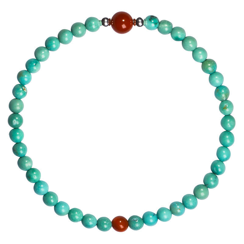 Pulsera de protección de cuentas de ágata roja turquesa de Buddha Stones - image 7