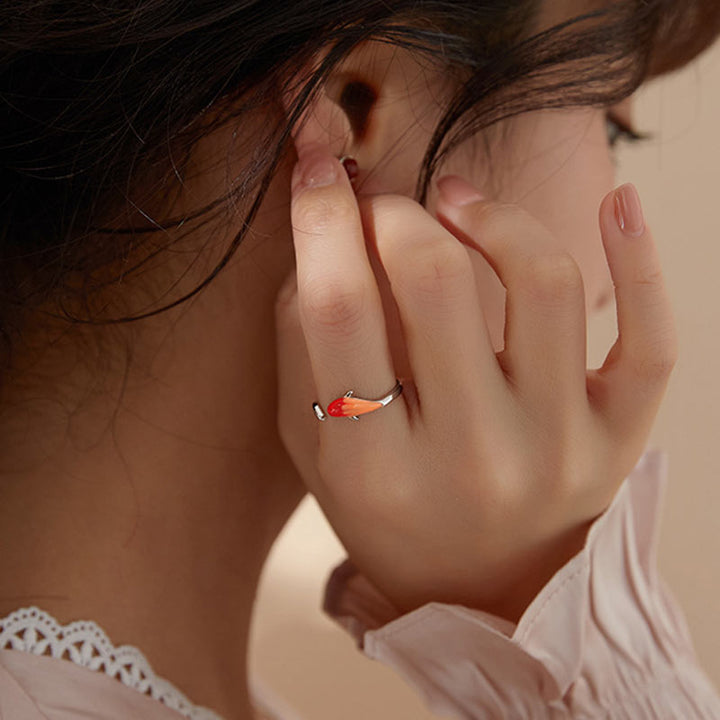 Anillo ajustable de la suerte del equilibrio del cobre del pez Koi de las Buddha Stones