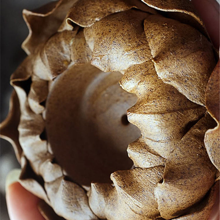 Quemador de incienso de cerámica con diseño de flor de loto y Buddha Stones , decoración para el hogar