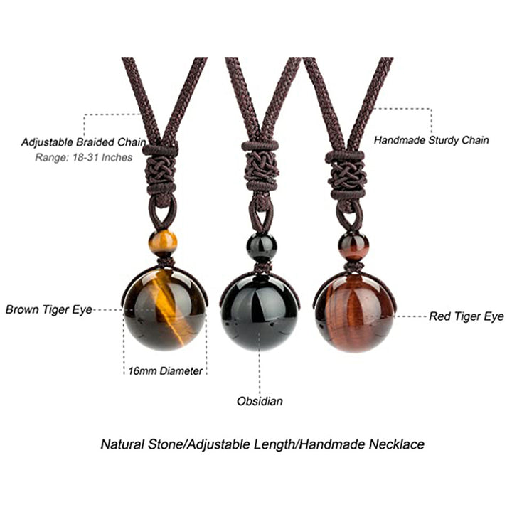 Juego de collar y pulsera con ojo de tigre tibetano con Buddha Stones