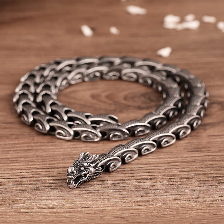 Pulsera con colgante de collar de protección de acero de titanio con diseño de dragón de Buddha Stones - Cabeza de dragón - image 1