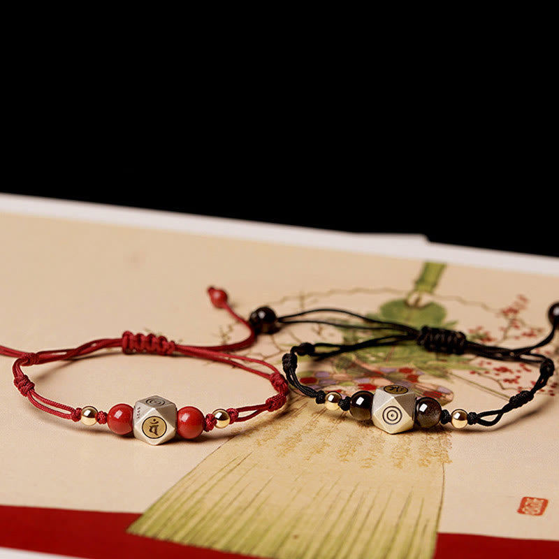 Pulsera trenzada de plata de ley 925 hecha a mano con Buddha Stones , zodíaco chino, Buda natal, cinabrio - image 9