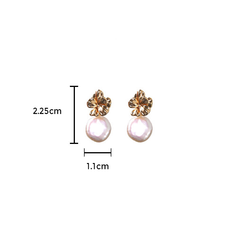 Pendientes colgantes curativos de flores de perlas barrocas naturales de plata de ley 925 con Buddha Stones