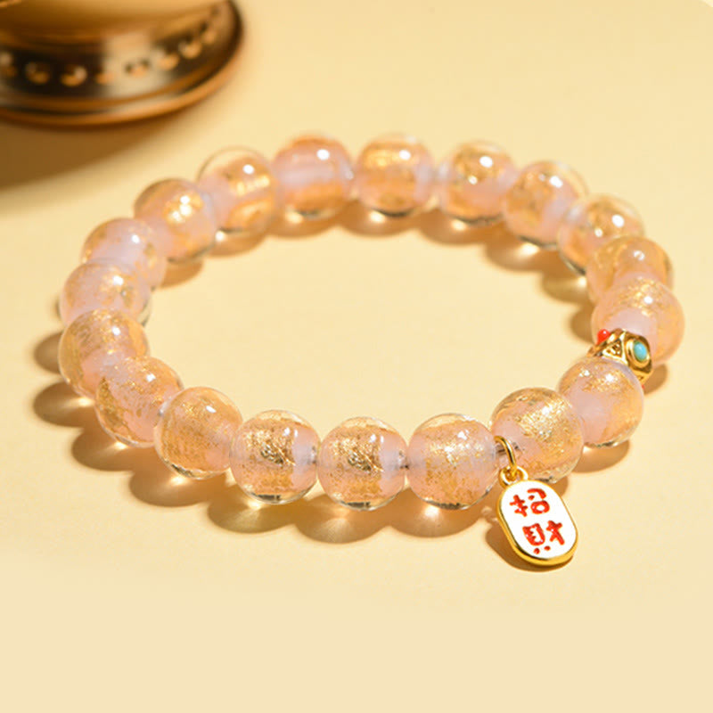Buddha Stones, incienso tibetano, ceniza, Liuli, cuentas de cristal, Lucky Fortune Fu, pulsera con dijes de personaje
