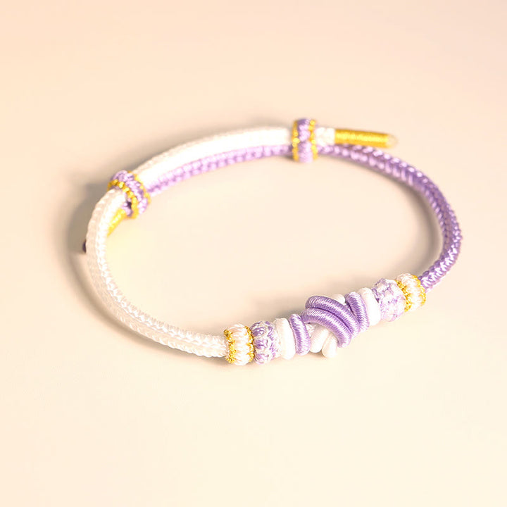 Pulsera de conexión de suerte con nudo de paz de ocho hilos hecha a mano con cuerda de dos colores con Buddha Stones