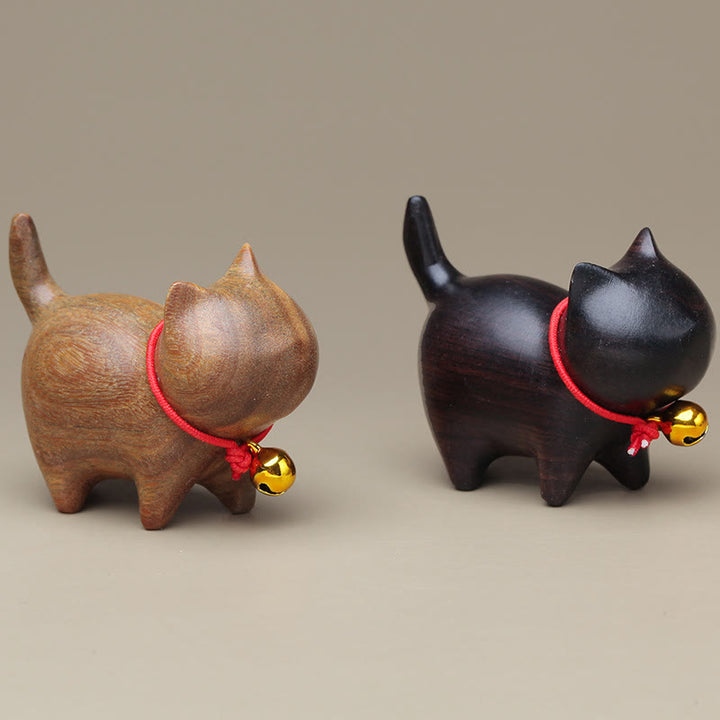 Buddha Stones Sándalo Verde Hoja Pequeña Sándalo Rojo Lindo Gato Animales Calmante Paz Decoraciones