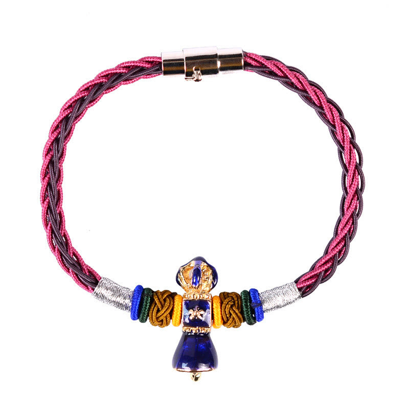 Pulsera tibetana hecha a mano Dorje Vajra fuerza ocho hilos cuerda