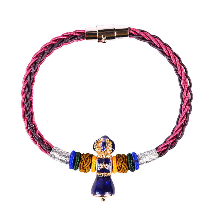 Pulsera tibetana hecha a mano Dorje Vajra fuerza ocho hilos cuerda