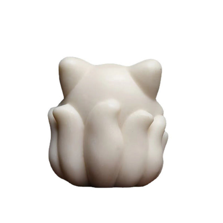 Miniatura de zorro de nueve colas, Buddha Stones, marfil, fruta, sándalo, sándalo verde, decoración bendita - image 9