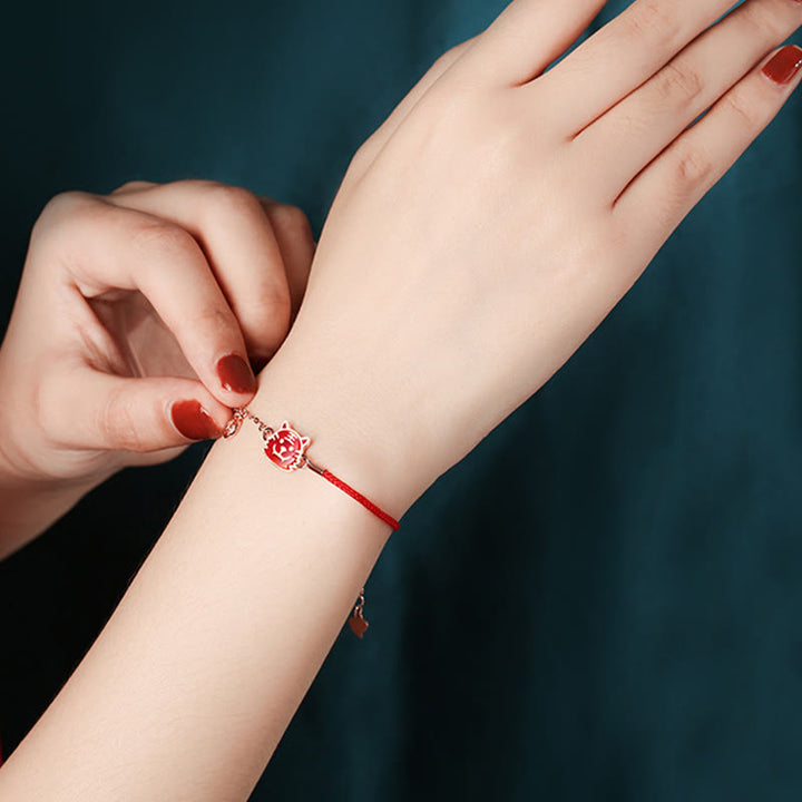 Pulsera de cadena de hilo rojo con protección de la suerte del zodiaco chino que cambia de color de Plata de Ley 925 con Buddha Stones - image 11