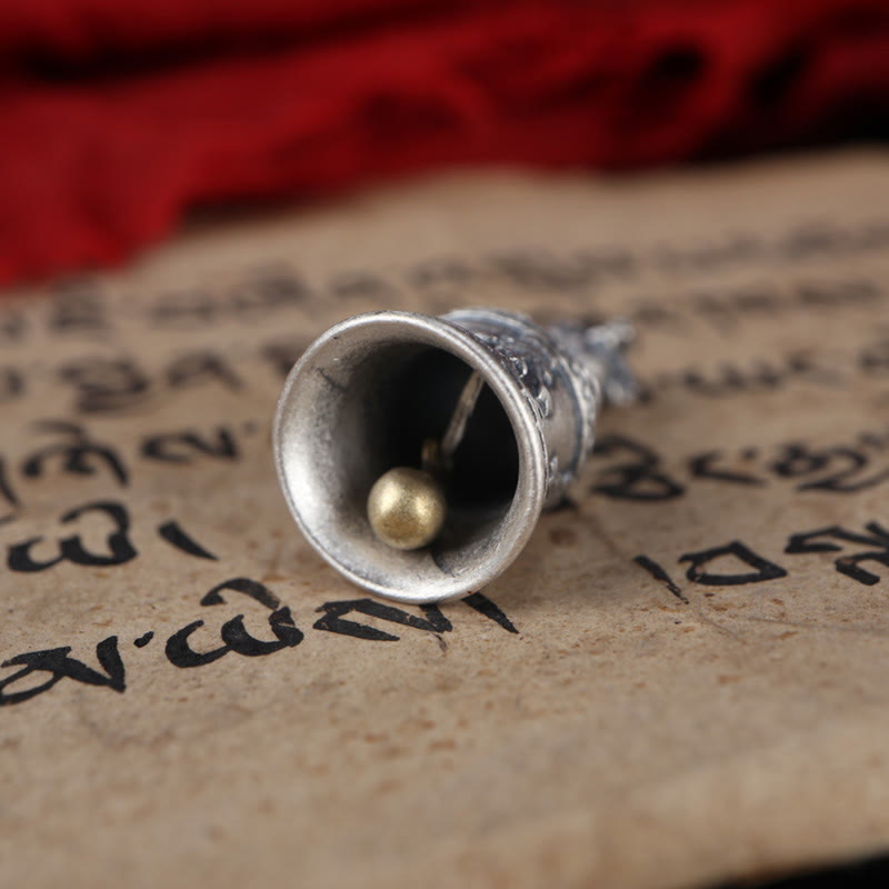 Buddha Stones Tíbet, Plata de Ley 925, Om Mani Padme Hum Dorje Bell Vajra, colgante con iluminación grabada, decoración colgante - image 18