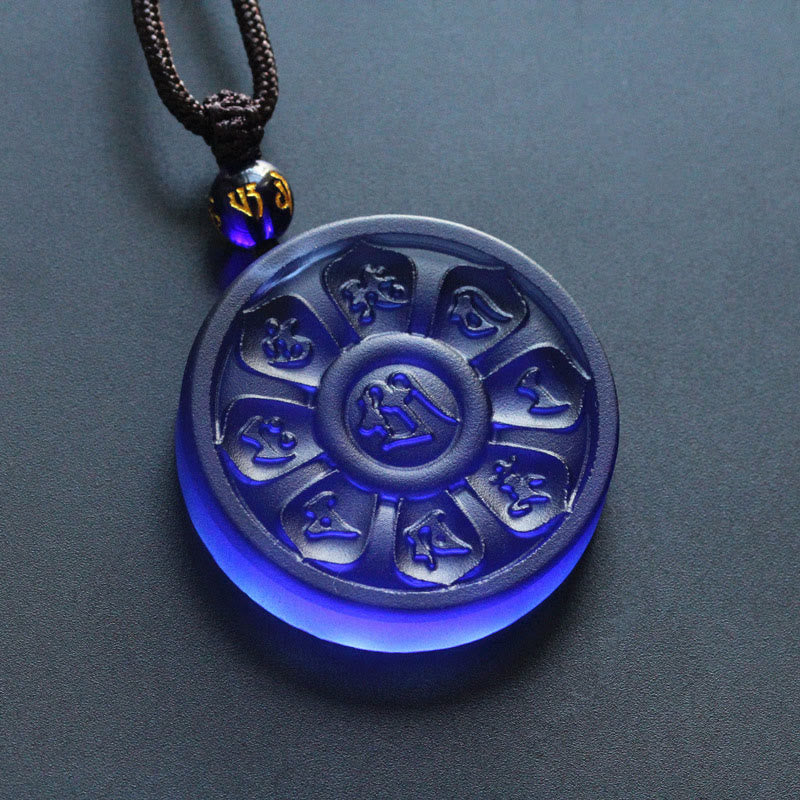 Collar de iluminación de loto Liuli Manjusri con Buddha Stones
