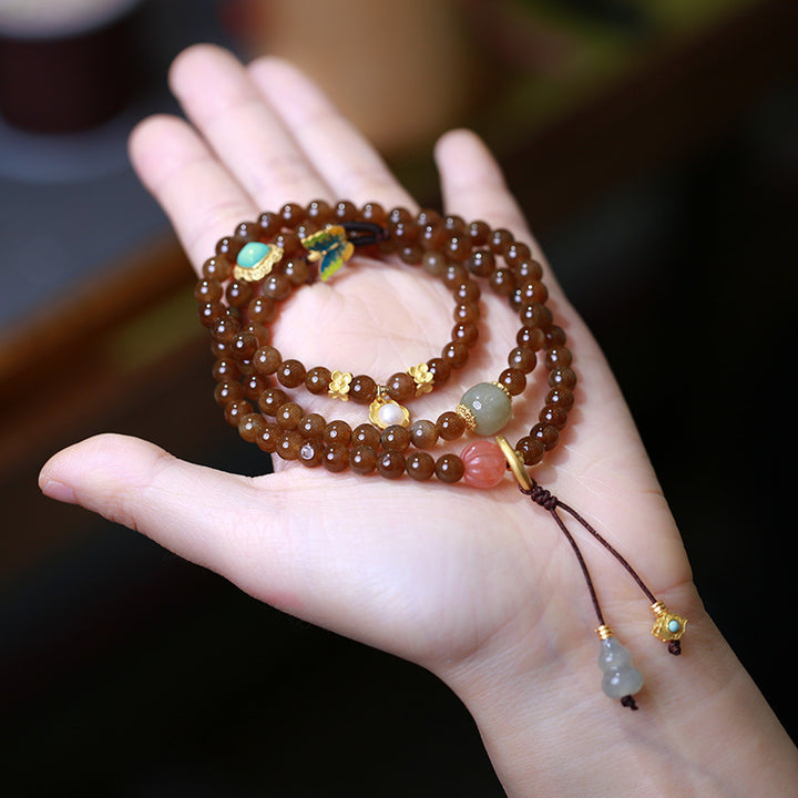 Collar de pulsera de suerte de prosperidad de calabaza de mariposa de jade