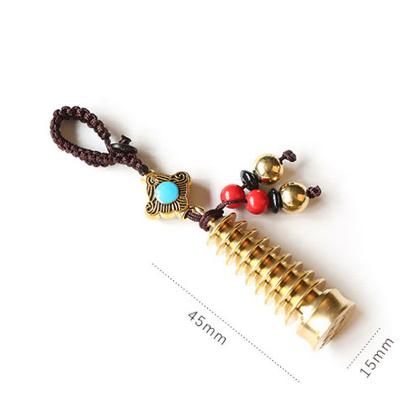 Llavero con rueda de oración Feng Shui Yin Yang Bagua Wenchang Pen Pagoda