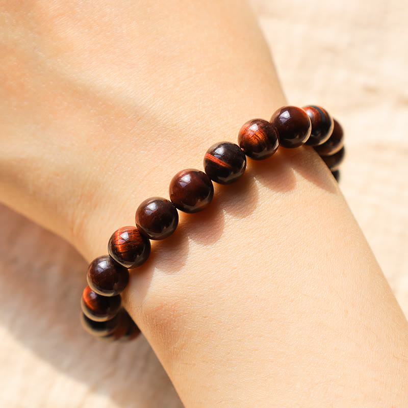 Pulsera de cuentas curativas de ojo de tigre natural con Buddha Stones