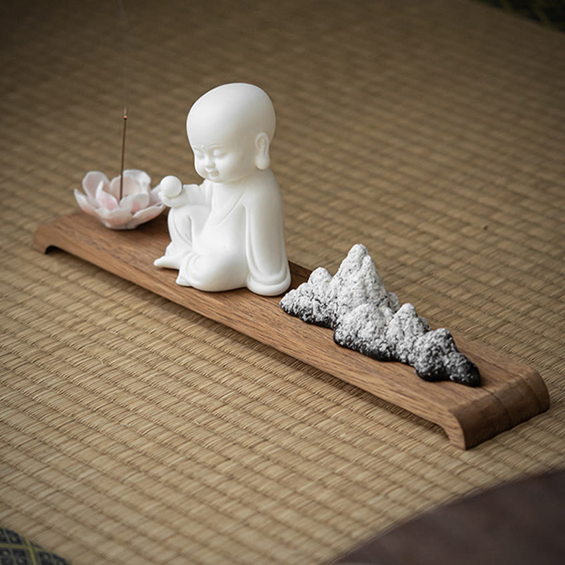 Buddha Stones, flor de loto, Tathagata Kwan Yin, Avalokitesvara Ksitigarbha, palo de cerámica para meditación, decoración de quemador de incienso